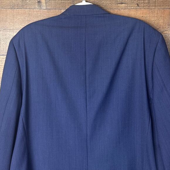 Lauren Ralph Lauren Wool Blend Blue Two Button Blazer Suit Jacket Size 46R - Picture 6 of 11